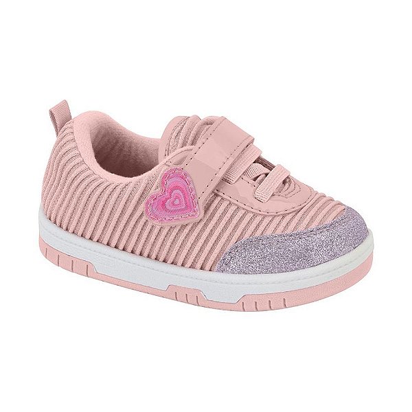 Tenis Infantil Bebe Feminino Molekinha Tecido Corrugado