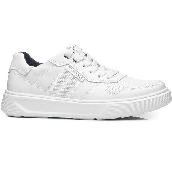 Sapatenis Branco Masculino Pegada Couro Flatform