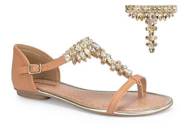 Sandália Rasteira Mississipi Coral Feminina Q5403-0004 | Omar Calçados