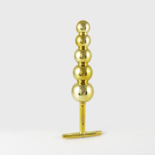 Plug anal esferas em metal - Dourado