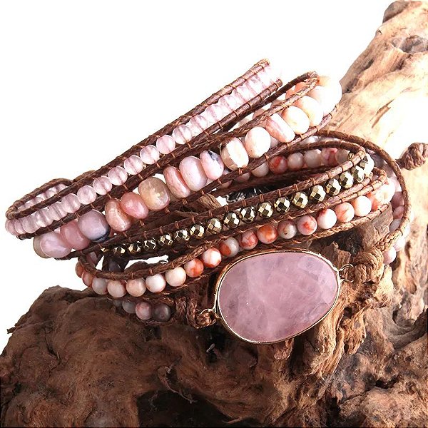 Pulseira de Pedras Naturais 5 voltas
