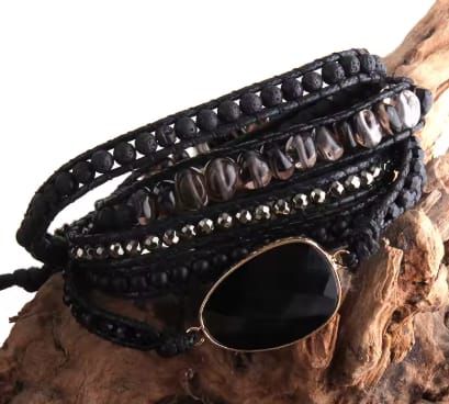 05 pulseiras de pedra estilo Boho 5 voltas