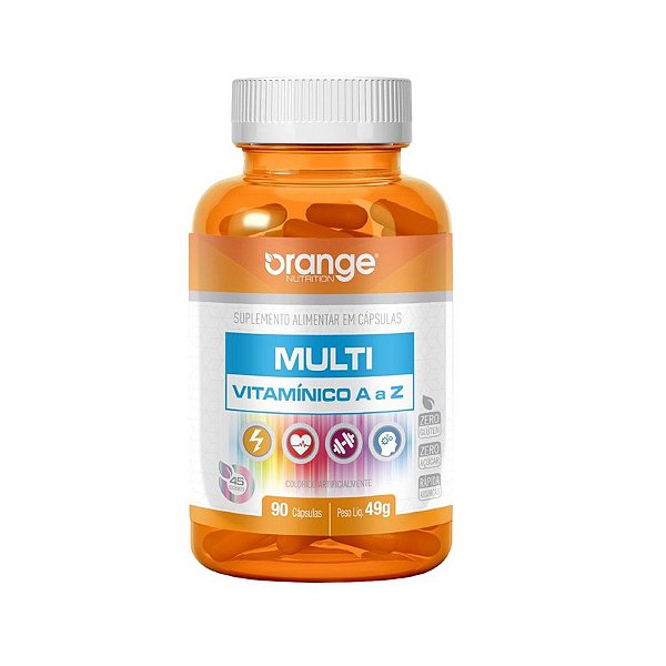 Multivitamínico de A a Z 90 Caps - Fonte de Vitaminas e Sais Minerais - Orange Nutrition
