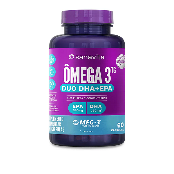 OMEGA 3TG DUO - POTE 60 CÁPSULAS - SANAVITA