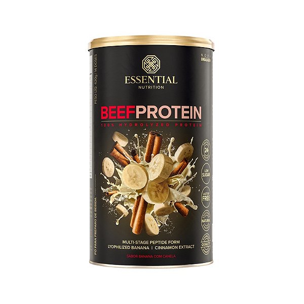 BEEF PROTEIN - BANANA COM CANELA - 420g - ESSENTIAL NUTRITION