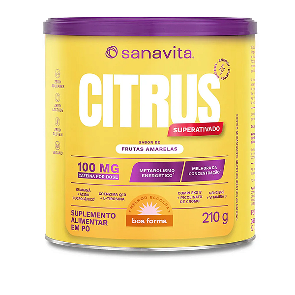 BEBIDA ENERGÉTICA E MAIS FOCO CITRUS SUPERATIVADO (210G) - SANAVITA