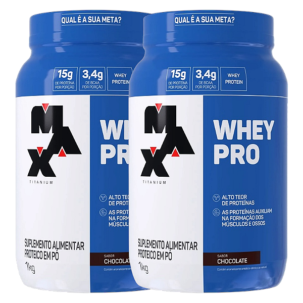 KIT 2 WHEY PRO MAX TITANIUM 1KG - TOTAL 2KG DE WHEY PROTEIN