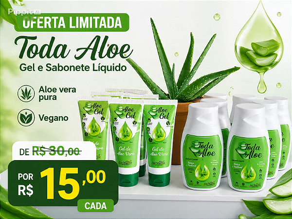 Gel de Aloe vera Puro - TODA ALOE queimadura em geral ESTOQUE FINAL