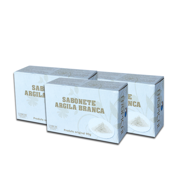 Sabonete barra Argila branca - caixa com 12 unidades