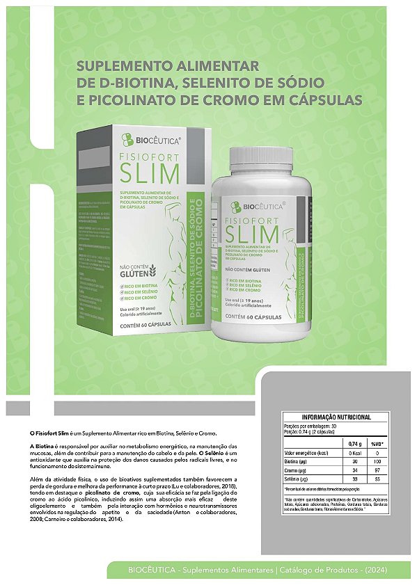 Suplementação Biocêutica Slim Emagrecedor - Caixa com 12 frascos