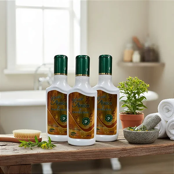 Gel de massagem de Arnica com erva santa Maria - 3 unidades de 150 gramas