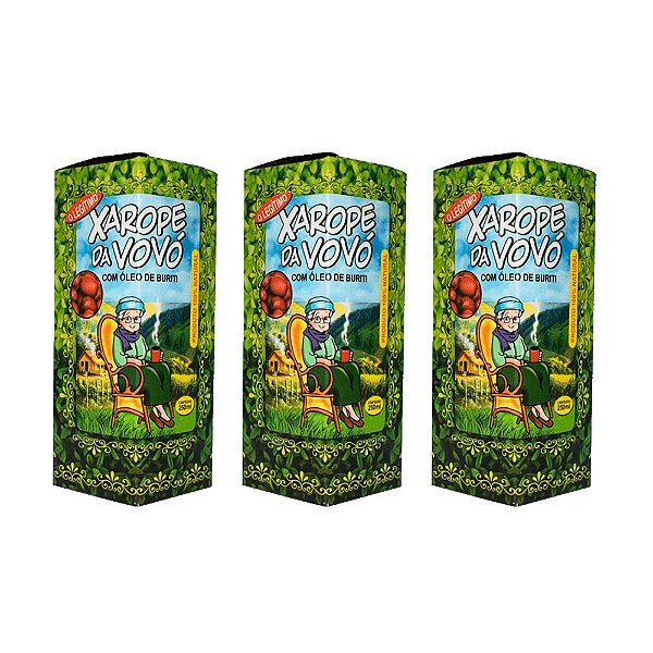 Xarope da Vovó com  óleo de  buriti 250 ml    kit  com  3  unidades