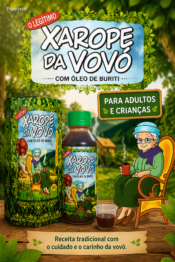 Xarope da Vovó com óleo de buriti caixa com 12 unidades