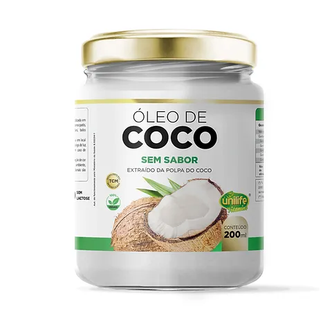 Óleo de Coco Sem Sabor Unilife 200ml