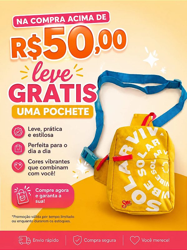 Pochete colorida brinde