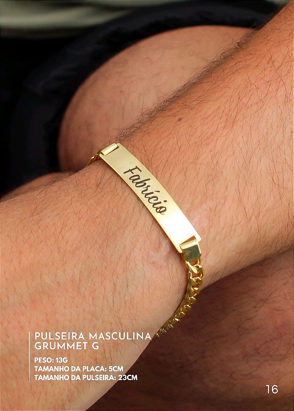 Pulseira Masculina Personalizado Grossa