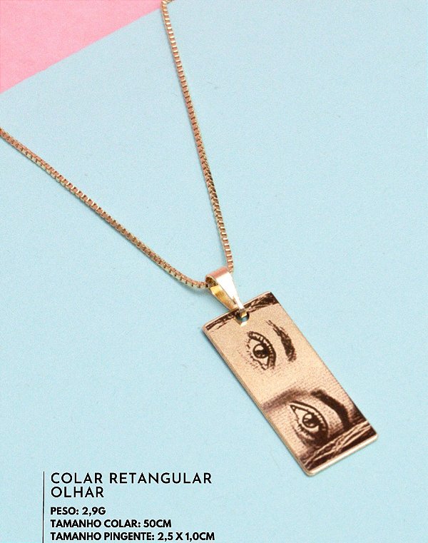 Colar Personalizado Retangular Olhar