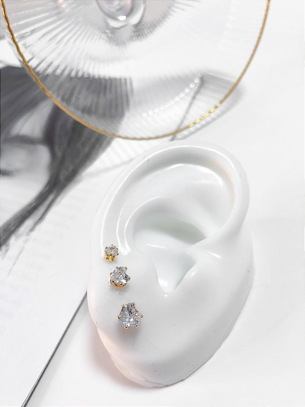 Trio Mini Coração Cristal