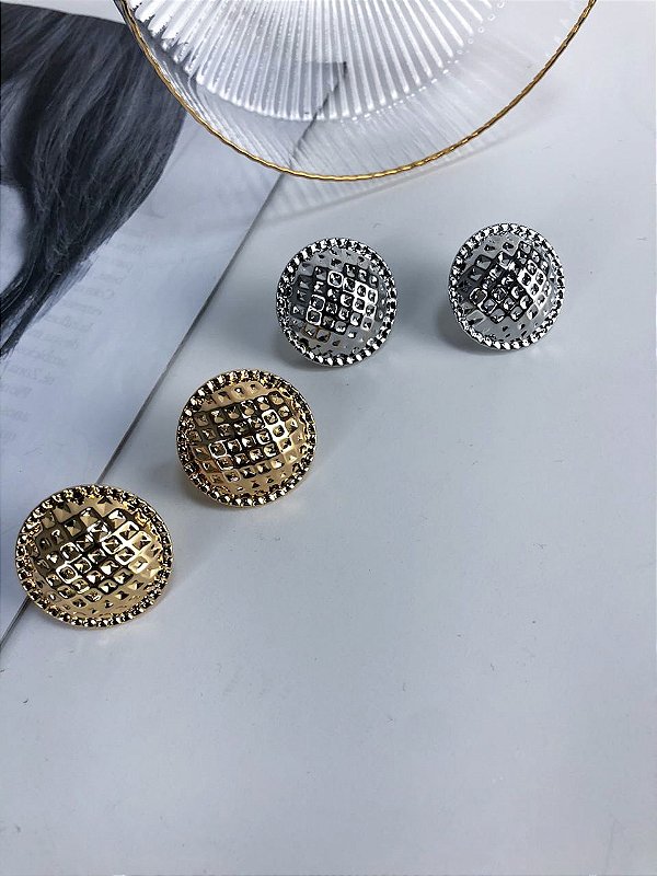 Brinco Botão Martelado