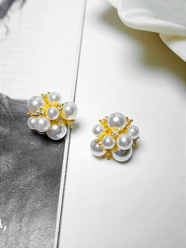 Brinco Pérolas e Zircônias