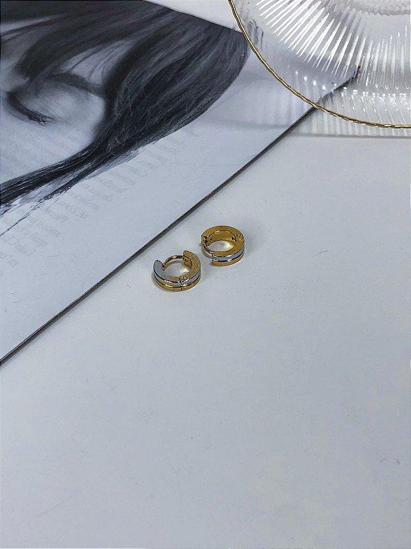 Argola Pequena Dois Banhos com Fecho Clique