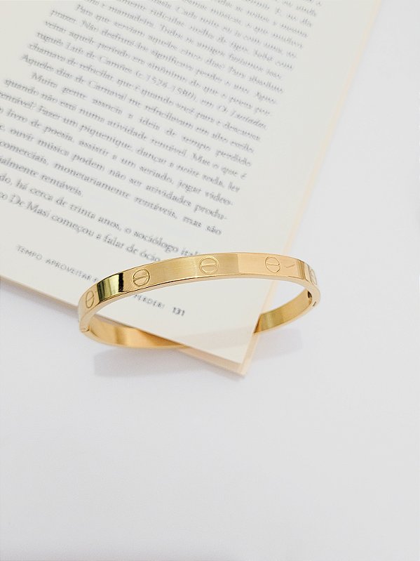 Bracelete Liso com Detalhes