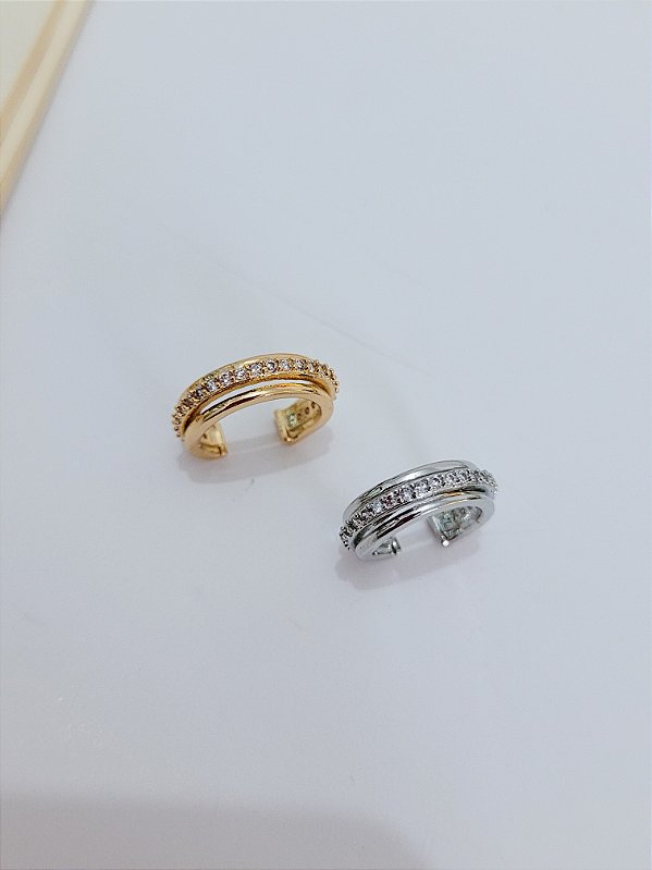 Piercing Fake Três Fileiras Cravejado