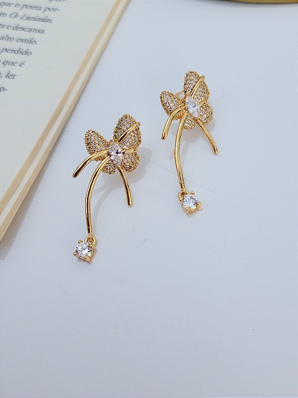 Brinco Laço Cravejado