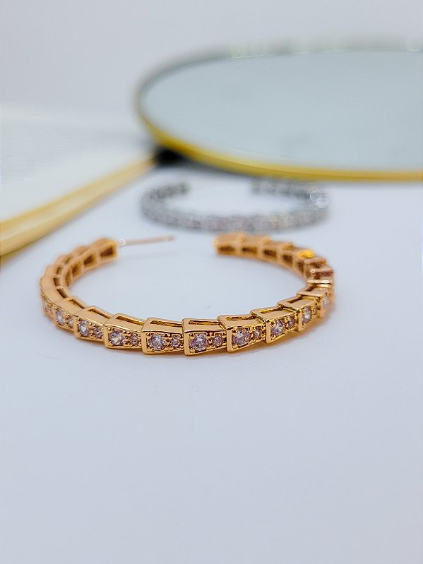 Argola Fina Cravejada