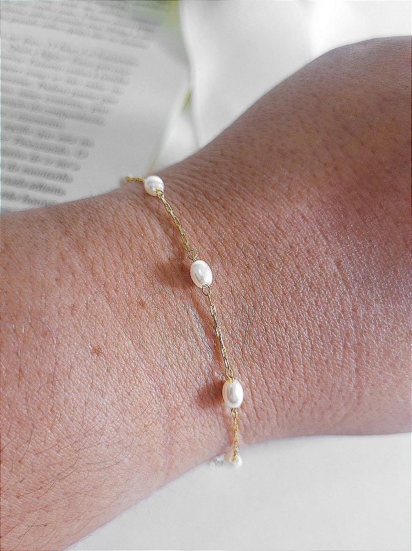 Pulseira de Pérolas Arroz