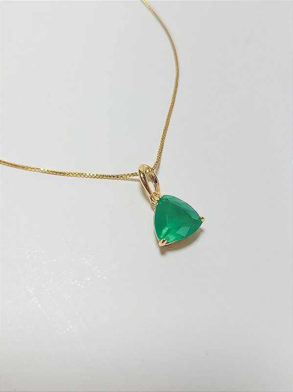 Colar Pedra Jade Retangular