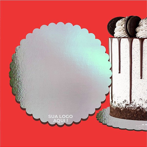 Cake Board Metalizado Prata Margarida