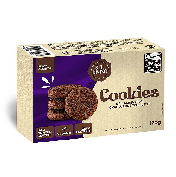 Cookies Chocolate Brigadeiro 120g - Vegano, Sem Glúten e Lactose
