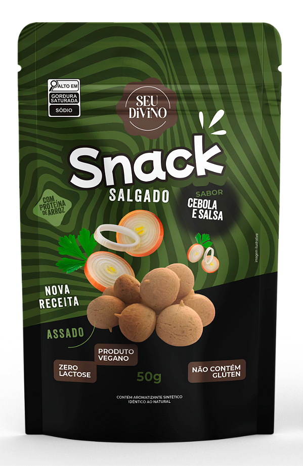 Snacks Sabor Cebola e Salsa de 50g - Vegano, Sem Glúten e Lactose