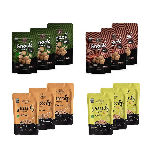 Pack Snacks Lover Seu Divino - Sem Gluten, Zero Lactose e Vegano