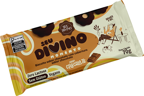 Seu Divino Momento - Biscoitos Chocolate com Cobertura de Chocolate 70g
