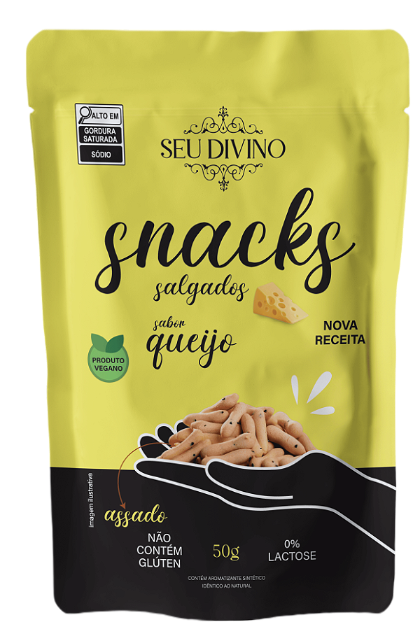 Snacks Sabor Queijo 50g - Vegano, Sem Glúten e Lactose