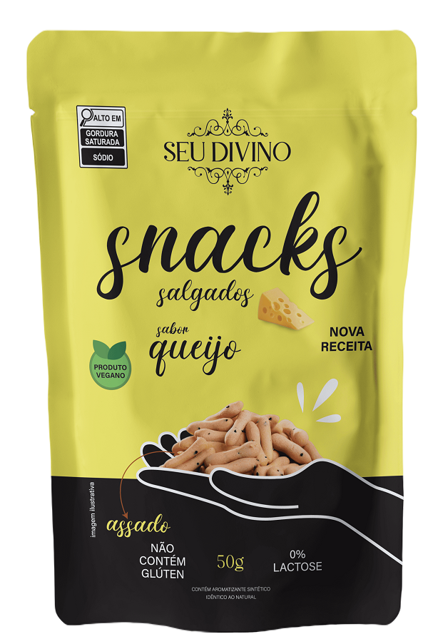 Snacks Sabor Queijo 50g - Vegano, Sem Glúten e Lactose