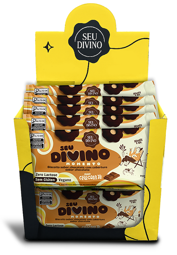 Pack 10 Biscoito Chocolate com Cobertura de Chocolate 70g | Sem Glúten, Sem Leite e Sem Ovos | Vegano