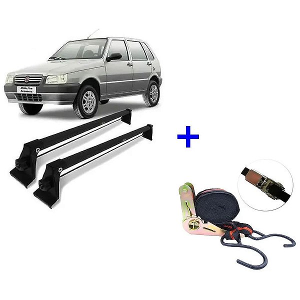 Rack Teto Vhip Fiat Uno Mille 4 Pts 93/2013 + Cinta Catraca