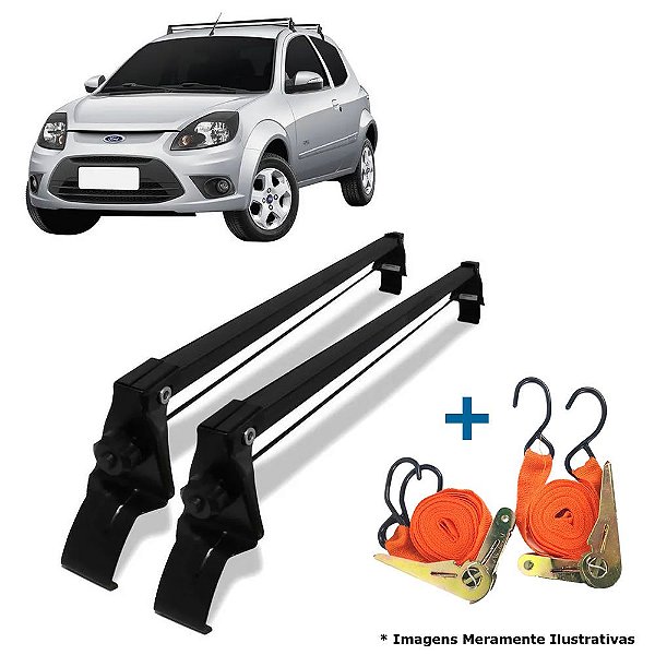 Rack de Teto Vhip Ford Ka 2008 até 2013 + 2 Cintas Catraca