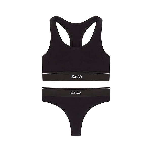 Conjunto Class - Bralette N' Thong "Class Inverso" Preto