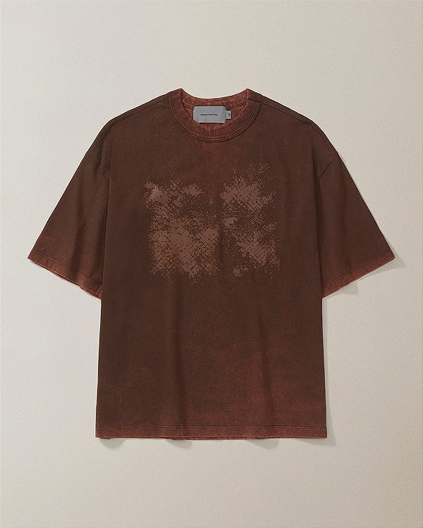 Camiseta Quadro Creations - Particulas Boxy Stoned Marrom