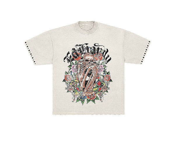 Camiseta "Garden Of Bones" Ed Hardy x Matuê Branca