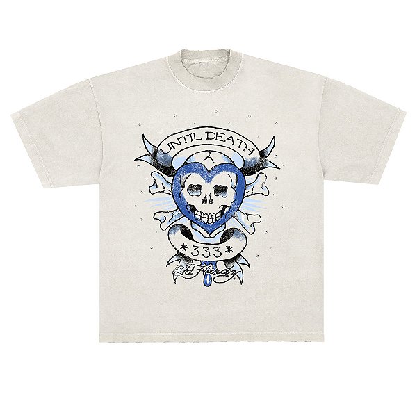 Camiseta "Until Death" Ed Hardy x Matuê Branca