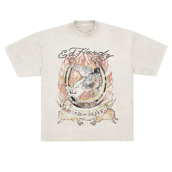 Camiseta "Horse" Ed Hardy x Matuê Branca
