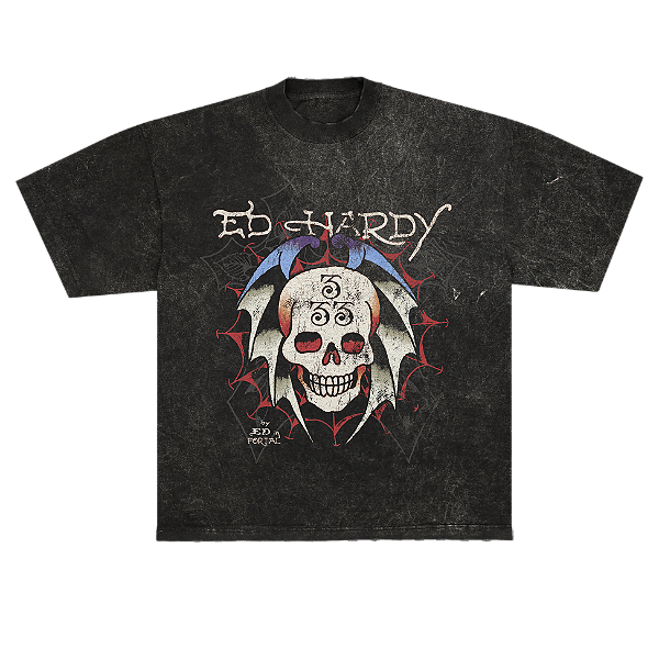 Camiseta "Bat Skull" Ed Hardy x Matuê Estonada