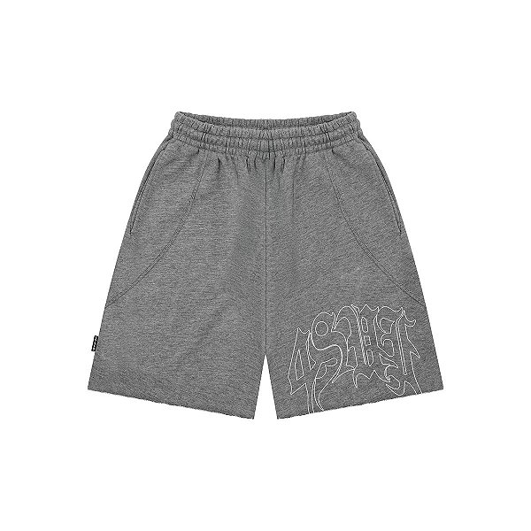 Shorts Sufgang - Shorts Moletom Sufgang 4SUF Raw Cinza
