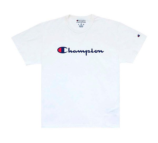 Camiseta Champion - Branca Logo Script Ink