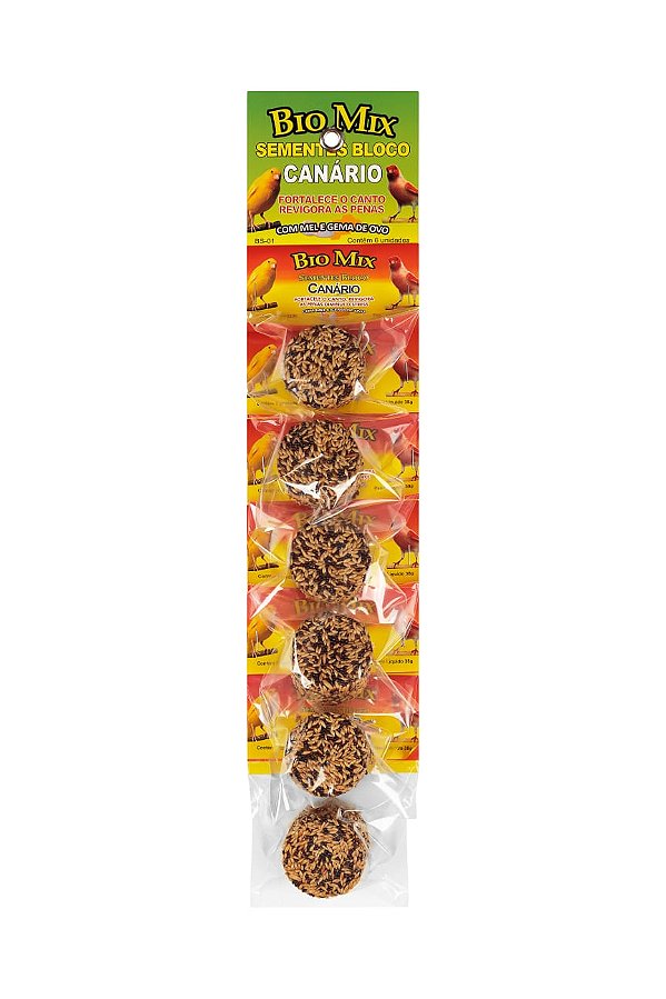 Sementes Bloco Bio Mix para Canário - Cartela 6 um